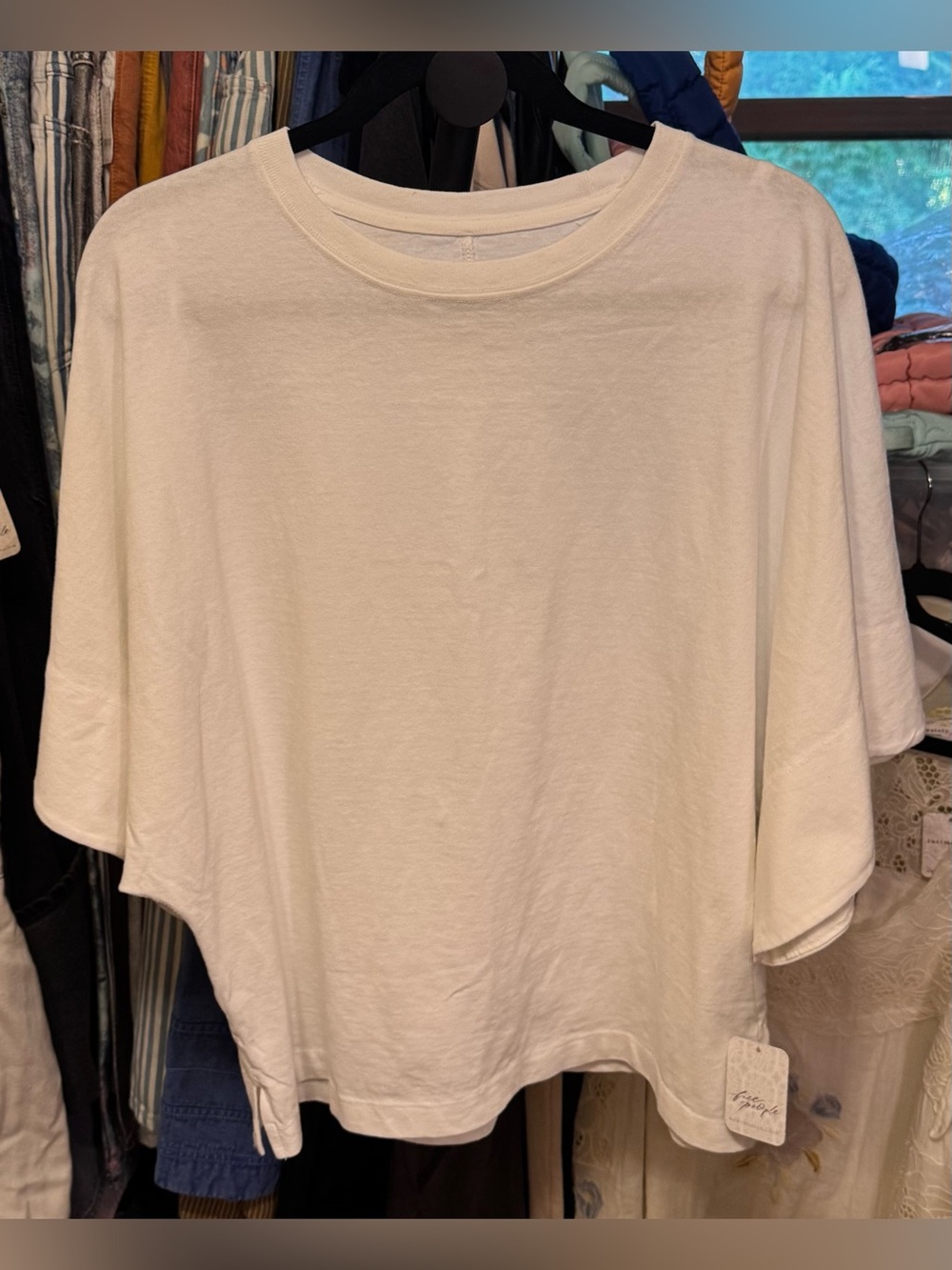 NWT Free People We The Free Atlas Dolman Tee - clean ivory white - small - Picture 6 of 8